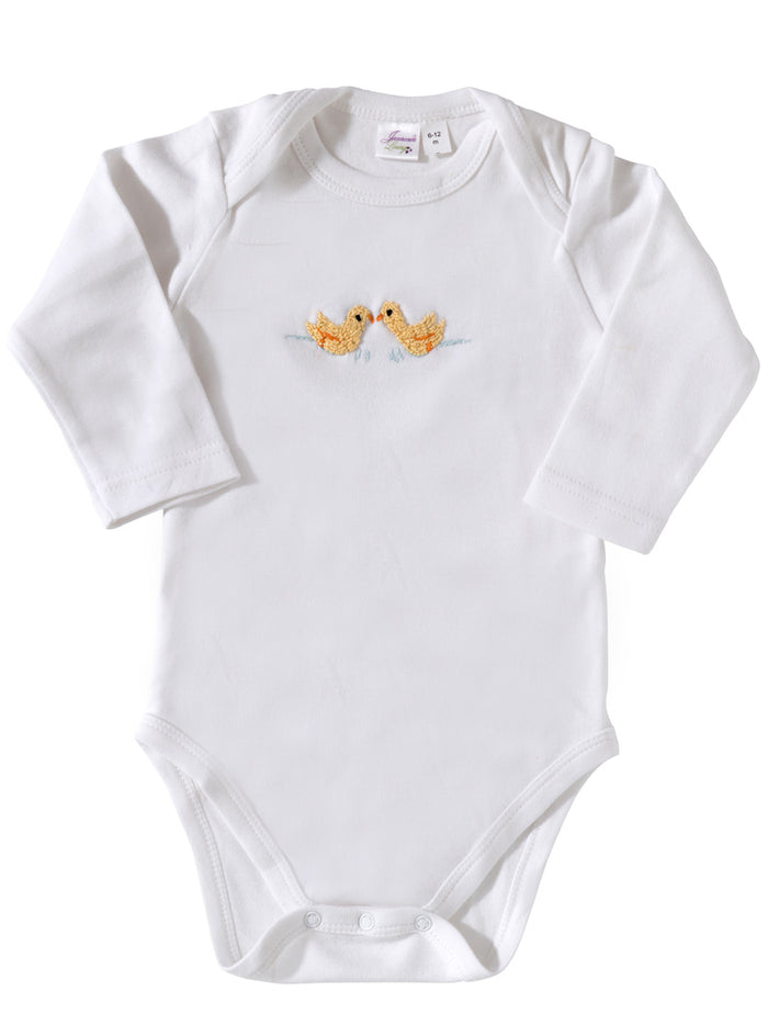 Onesie (Long Sleeve), Combed Cotton, Embroidered
