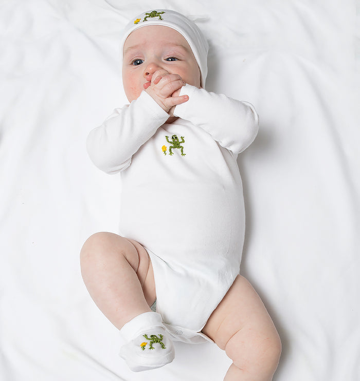 Onesie (Long Sleeve), Combed Cotton, Embroidered