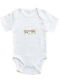 Onesie (Short Sleeve), Combed Cotton, Cream Sheep