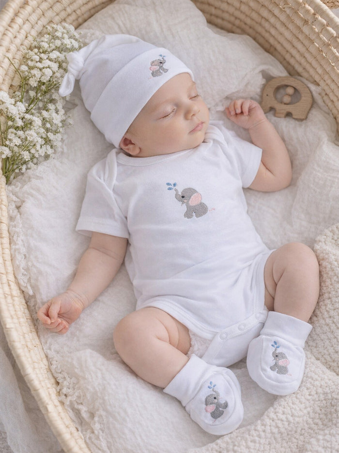 Onesie (Short Sleeve), Combed Cotton, Embroidered