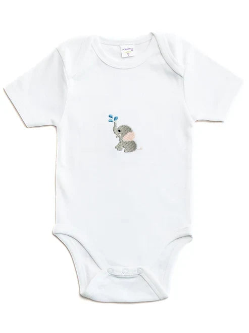 Onesie (Short Sleeve), Combed Cotton, Splash Elephant