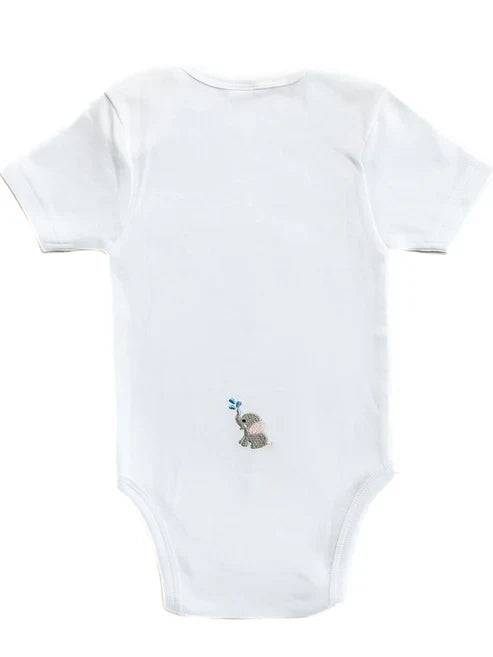 Onesie (Short Sleeve), Combed Cotton, Splash Elephant