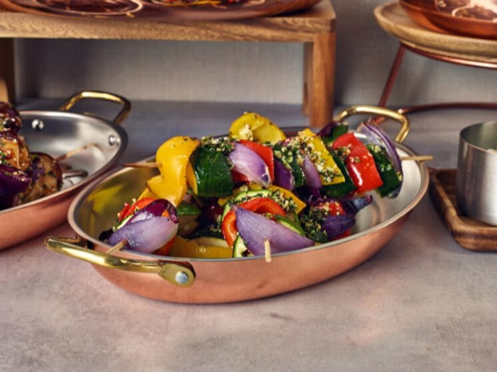 Oval Dish Copper Plated 30cm x 21cm x 4cm (L x W x H)  (Box Of 3)