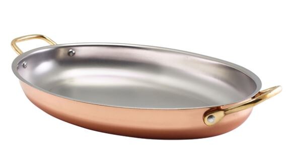 Oval Dish Copper Plated 34 x 23 x 4cm (L x W x H) (Box Of 3)