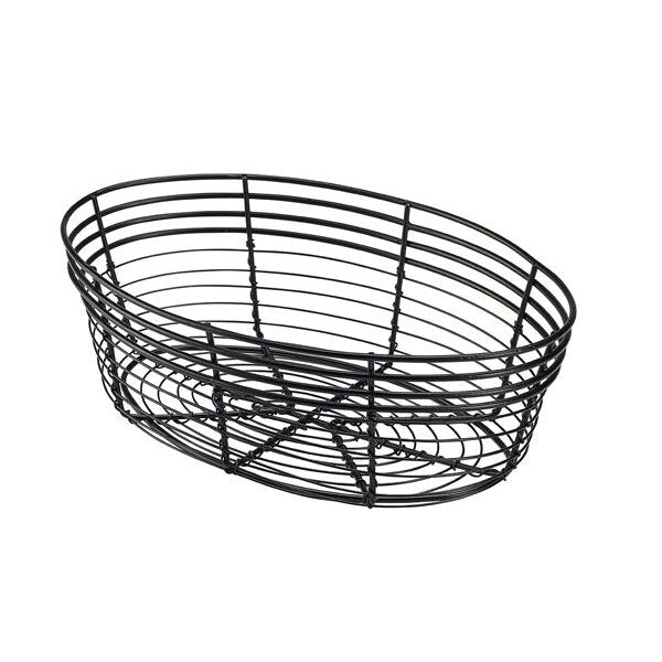 Oval Wire Basket Black 25.5cm x 16cm x 8cm (Box Of 6)