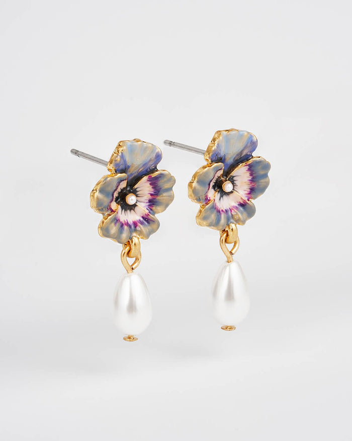 Pansy Pearl Earrings