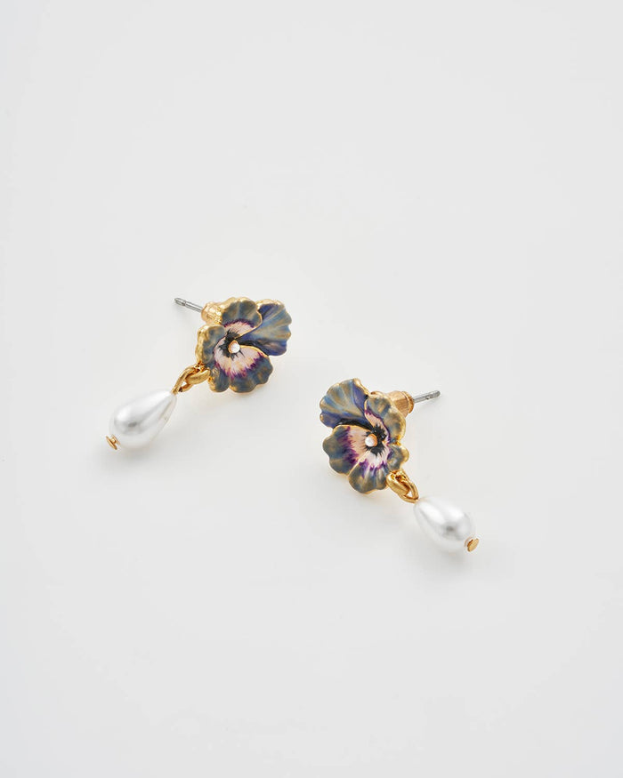 Pansy Pearl Earrings