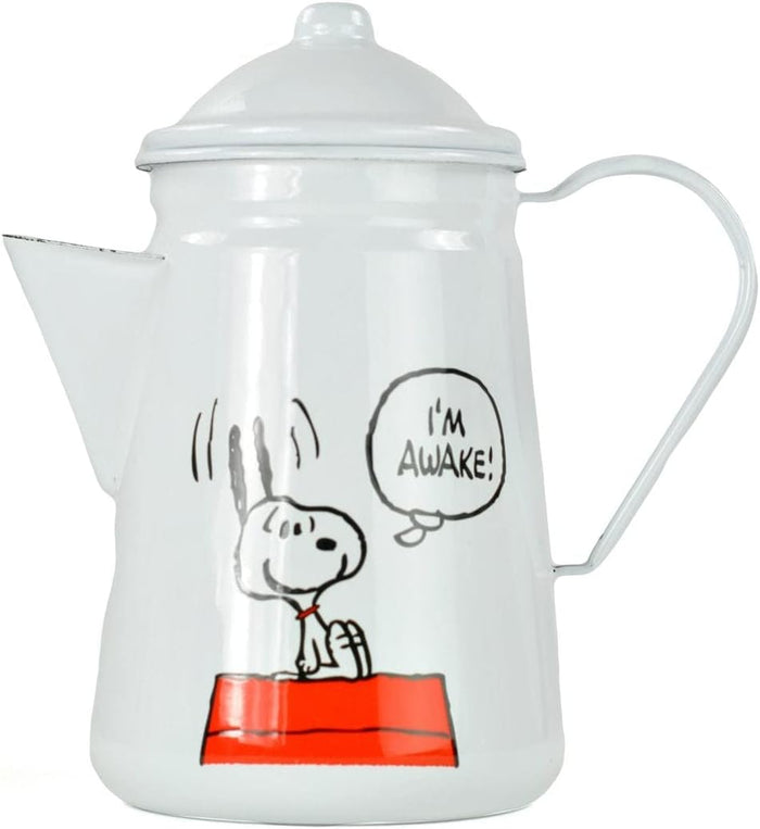 Peanuts "I'm Awake" Enamel Coffee Pot SNOOPY