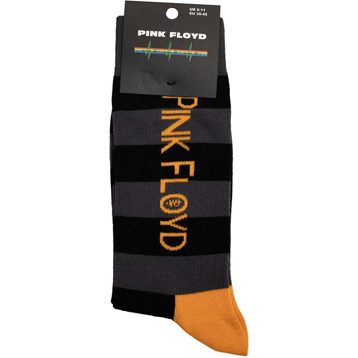 Pink Floyd Unisex Ankle Socks: Orange Logo Rock Off