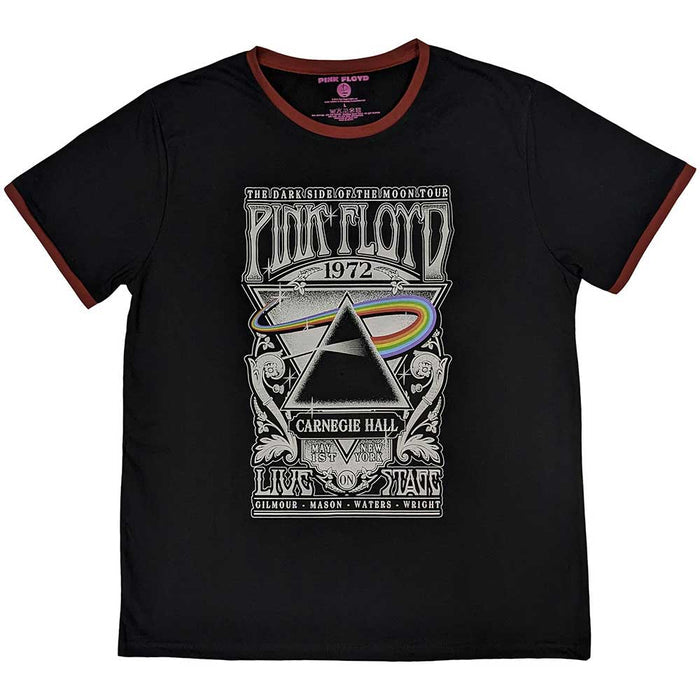 Pink Floyd Unisex Ringer T-shirt - Carnegie Hall 1972 Rock Off