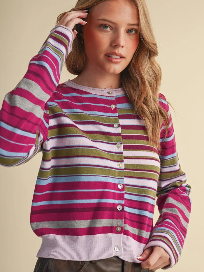 Plum Multi Cardigan