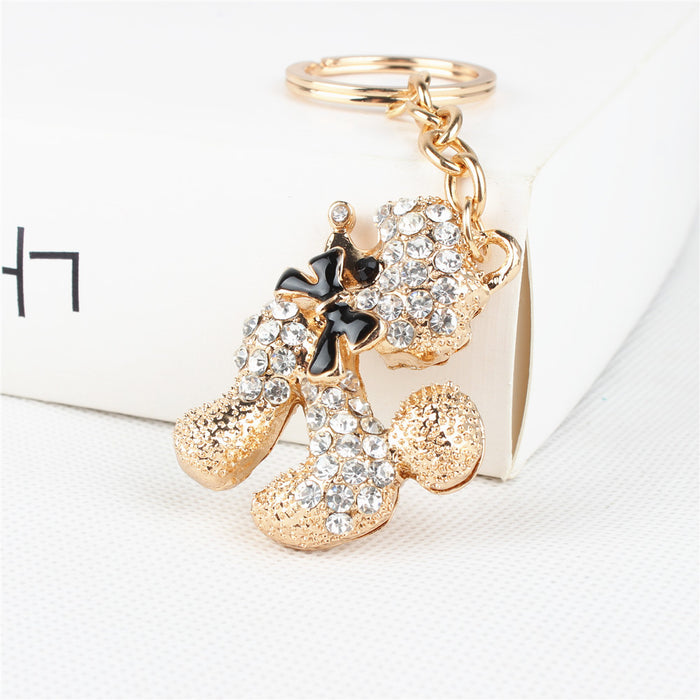 Poodle Crystal  Keychain