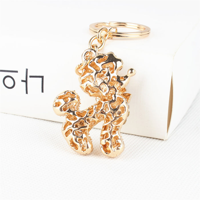 Poodle Crystal  Keychain