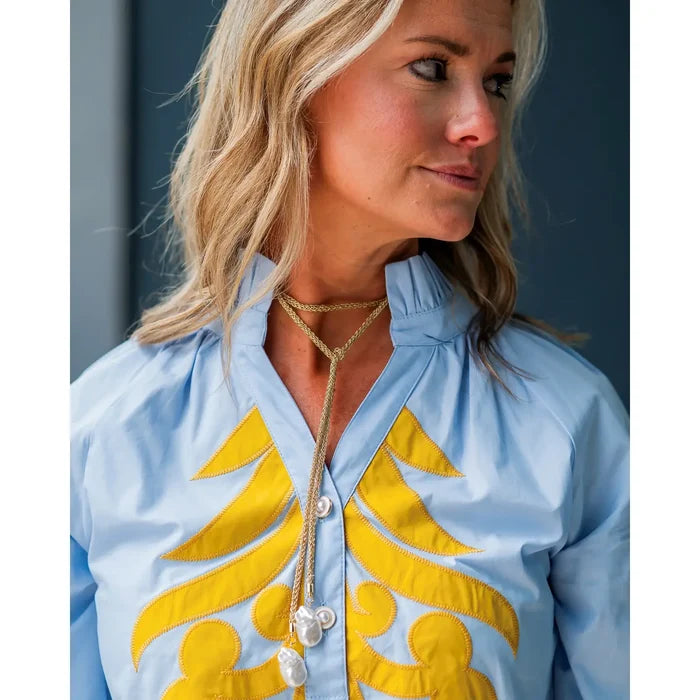 Preston Pearl Mesh Cord Necklace Worn Gold