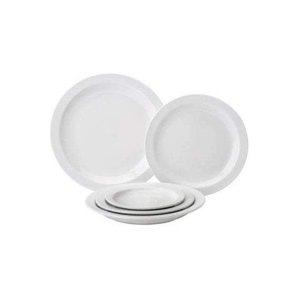Pure White Porcelain Narrow Rim Plate 23Cm (Box Of 24)
