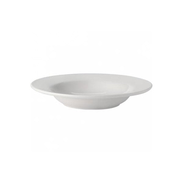 Pure White Porcelain  Rimmed Soup Bowl 22.5cm (Box Of 24)