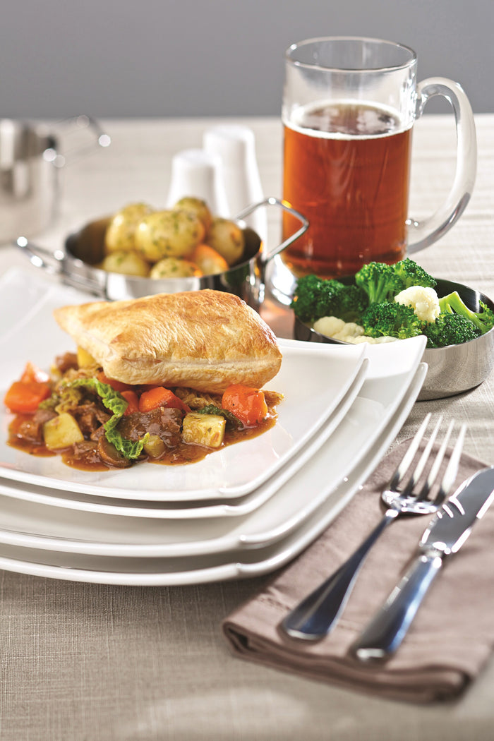 Pure White Porcelain Square Plate 27.5cm (Box Of 12)