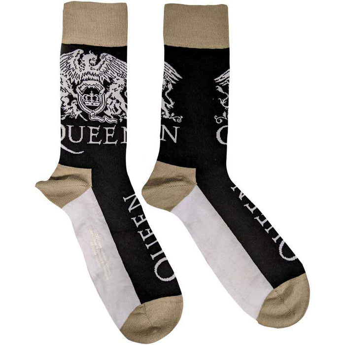 Queen Unisex Ankle Socks: Crest & Logo Rock Off