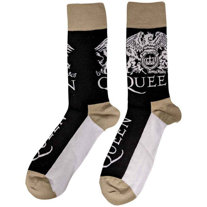 Queen Unisex Ankle Socks: Crest & Logo Rock Off