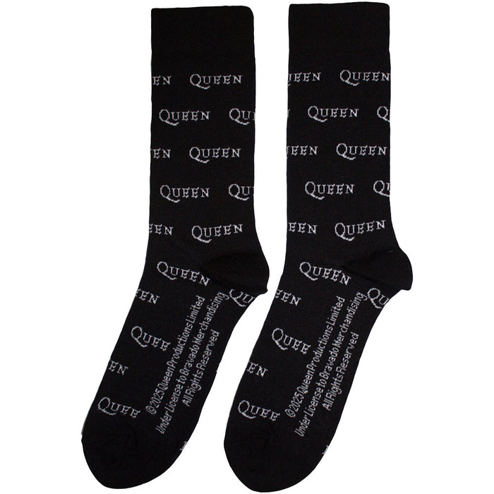 Queen Unisex Ankle Socks: Logo Repeat Mono Rock Off