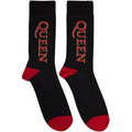 Queen Unisex Ankle Socks: Red Logo Vertical Rock Off