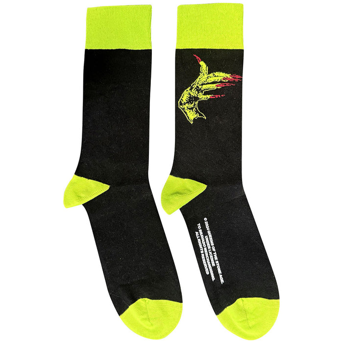 Queens Of The Stone Age Unisex Ankle Socks: Green Hands Rock Off