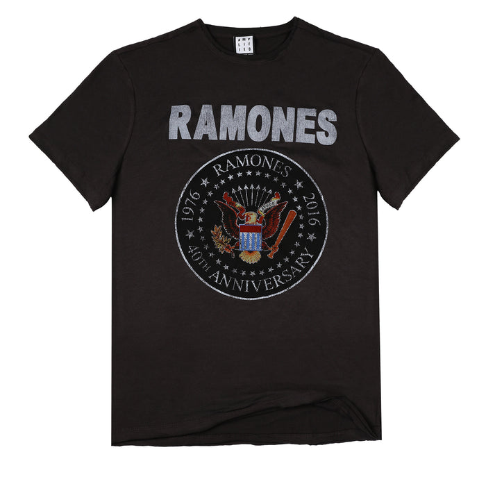 Ramones 40th Anniversary Seal Men's Charcoal T-shirt