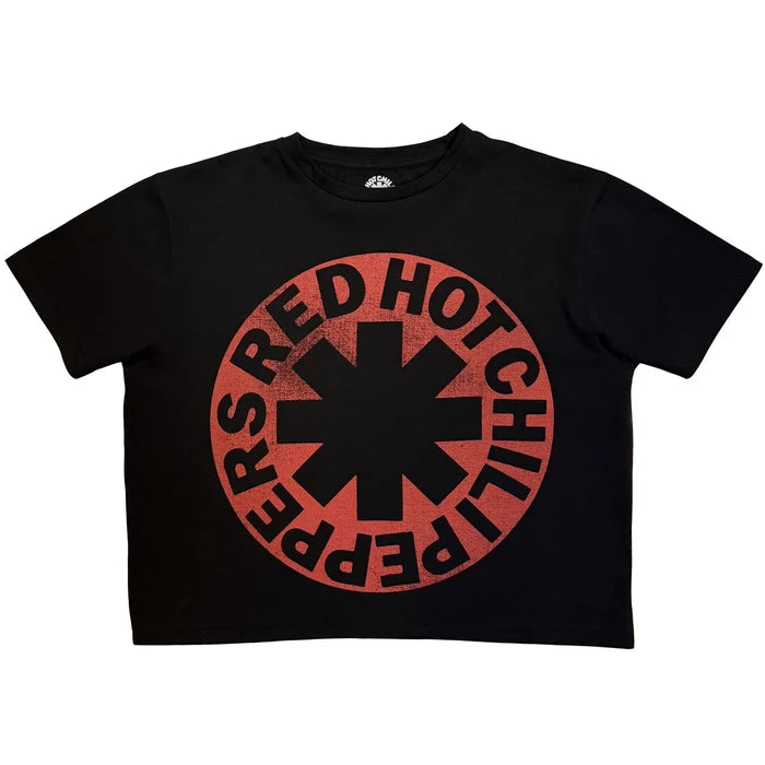 Red Hot Chili Peppers Ladies Crop Top: Asterisk Circle