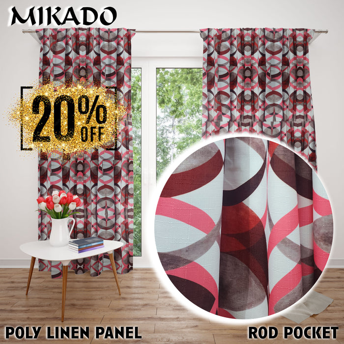 Retro Poly-Linen | Panel, Kitchen Curtain (Buy 1 Get 1 Free)