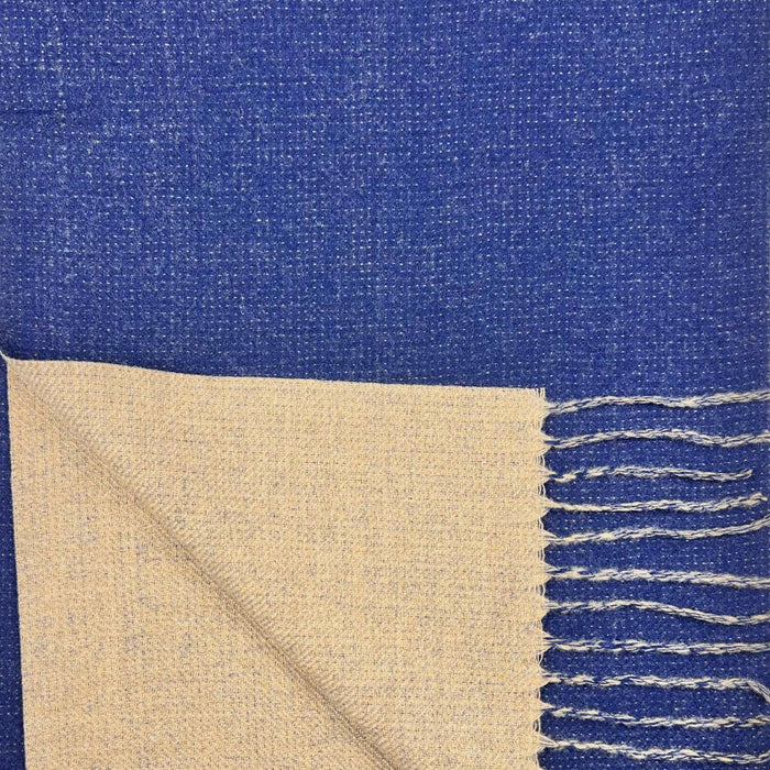 Reversible two tone coloured plain cashmere blend scarf: Black