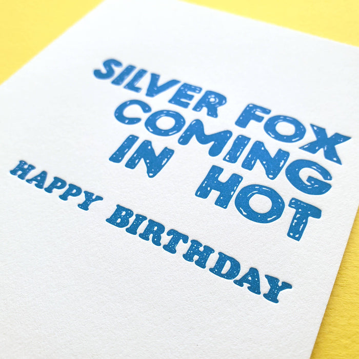 Silver Fox Birthday Card