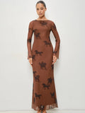 Roger Horse Print Mesh Dress