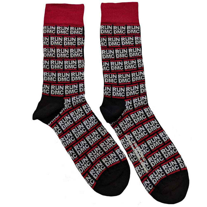 Run DMC Unisex Ankle Socks: All Over Logo Rock Off