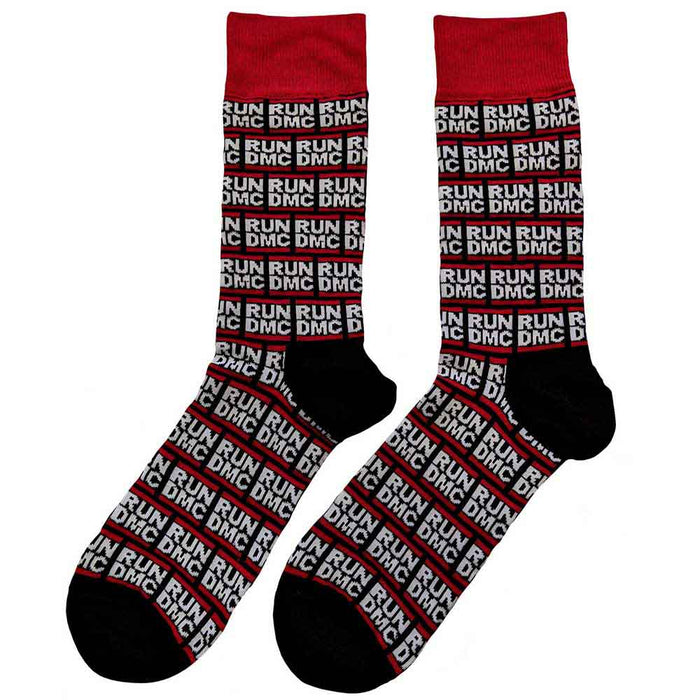 Run DMC Unisex Ankle Socks: All Over Logo Rock Off