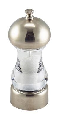 Salt/Pepper Metal & Acrylic Grinder 14cm (Box Of 6)