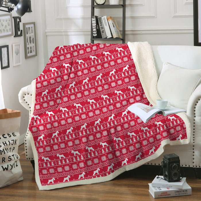 Schnauzer Christmas Throw Blanket