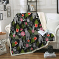 Schnauzer & Flowers Throw Blanket