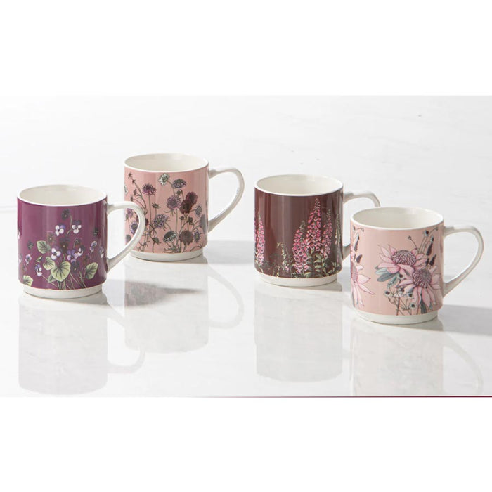 Ashdene Secret Garden Stackable Mug Set/4 - Pink | Koop.co.nz