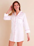 Sharon White Cotton Nightshirt