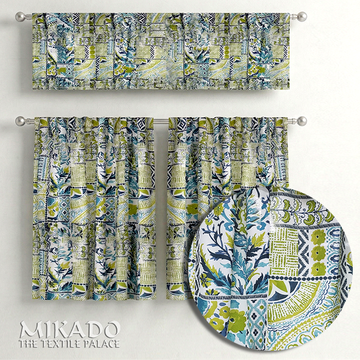 Shelly Botanical | Kitchen Curtains | Cotton (Buy 1 Get 1 Free)