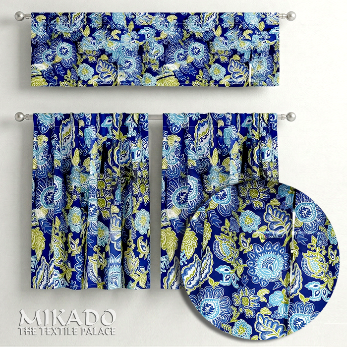 Shelly Botanical | Kitchen Curtains | Cotton (Buy 1 Get 1 Free)
