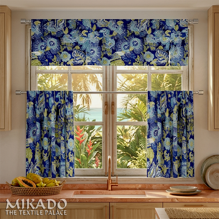 Shelly Botanical | Kitchen Curtains | Cotton (Buy 1 Get 1 Free)