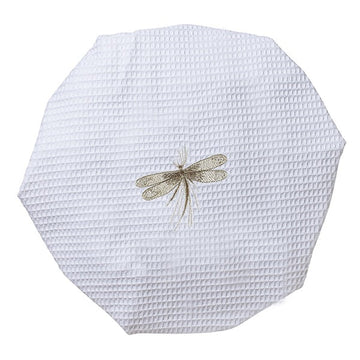 Shower Cap, Waffle Weave, Embroidered Nature