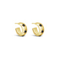 Sierra Winter – Eve Hoop Earrings in Gold With Black Spinel