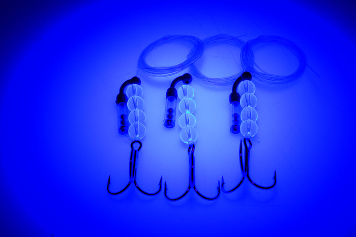 Single Treble Rig Leader - Clear Extreme UV - 3 Pack