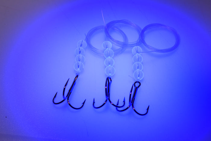 Single Treble Rig Leader - Clear Extreme UV - 3 Pack