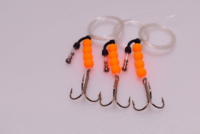 salmon trolling fly leader with rattle