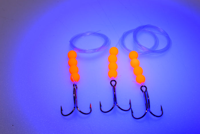 salmon trolling fly leader without rattle