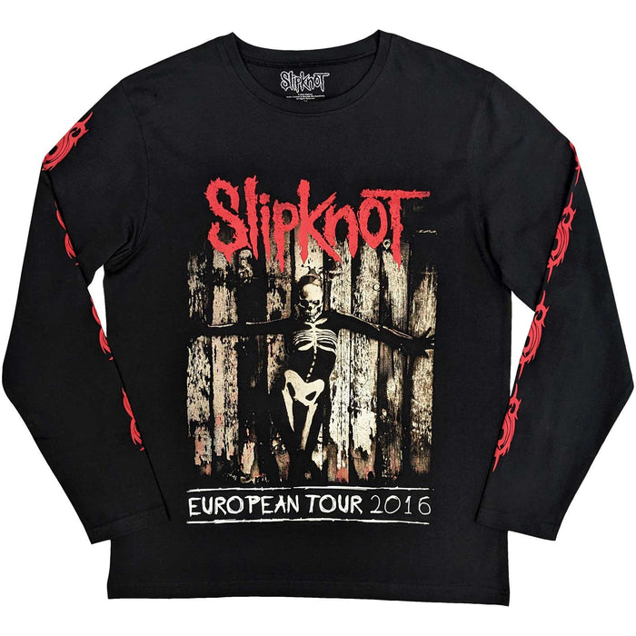 Slipknot Unisex Long Sleeve T-shirt - Skeleton Flag Rock Off