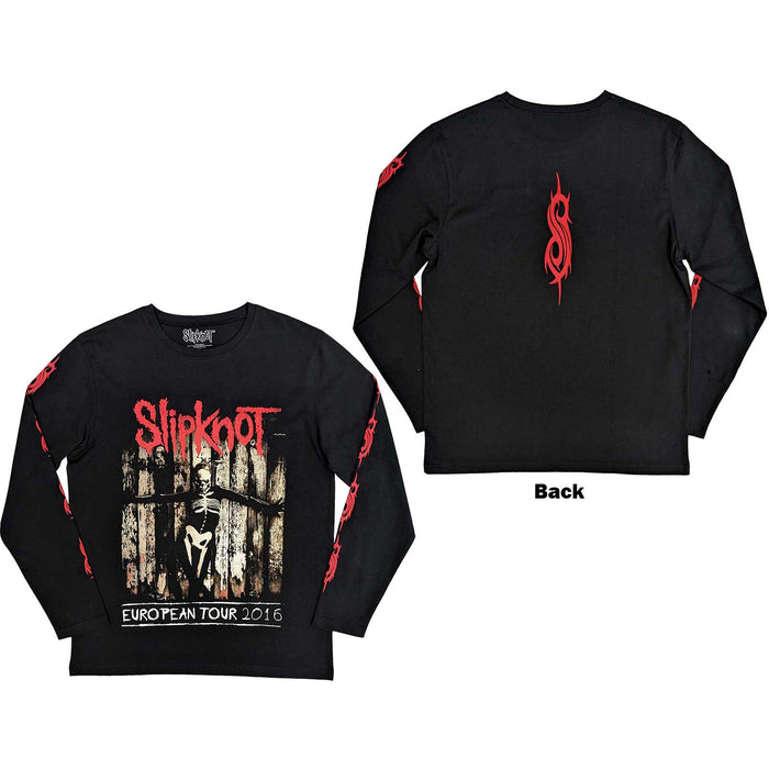 Slipknot Unisex Long Sleeve T-shirt - Skeleton Flag Rock Off